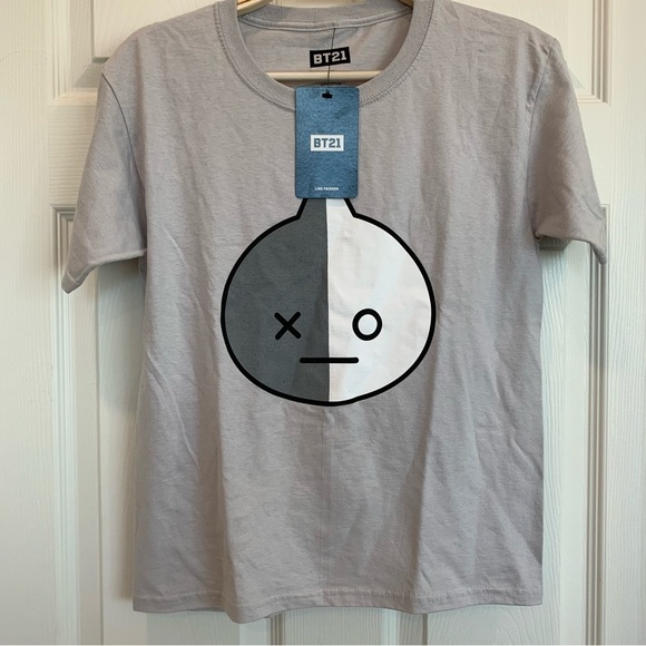 BT21 Light Grey Van Graphic Tee-Shirt Short-Sleeve Tee - Picture 2 of 6